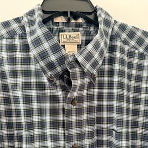 L.L. Bean Button-Down Shirt Men's XXL-Tall Plaid Traditional Fit 100% Cotton